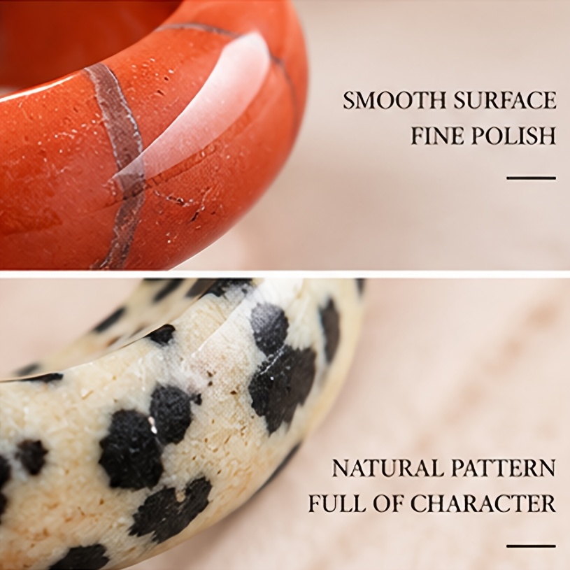 2pcs Women's Red and Speckled Stone Dual-Color Ring Set